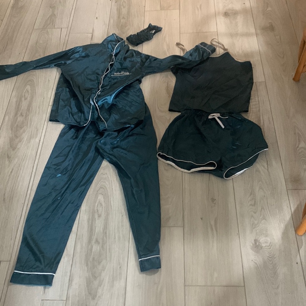 5 pc pajama set dark turquoise